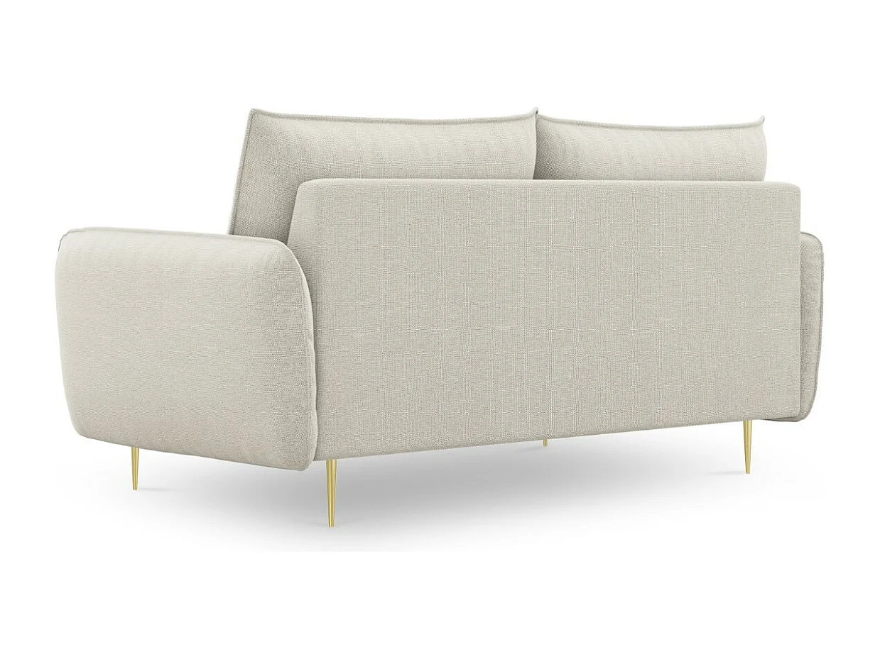 Cosmopolitan Design - Sofa, "Vienna" 2 miejsca tkanina strukturalna, beż jasny - 160x92x95cm 3743461 - obrazek 1