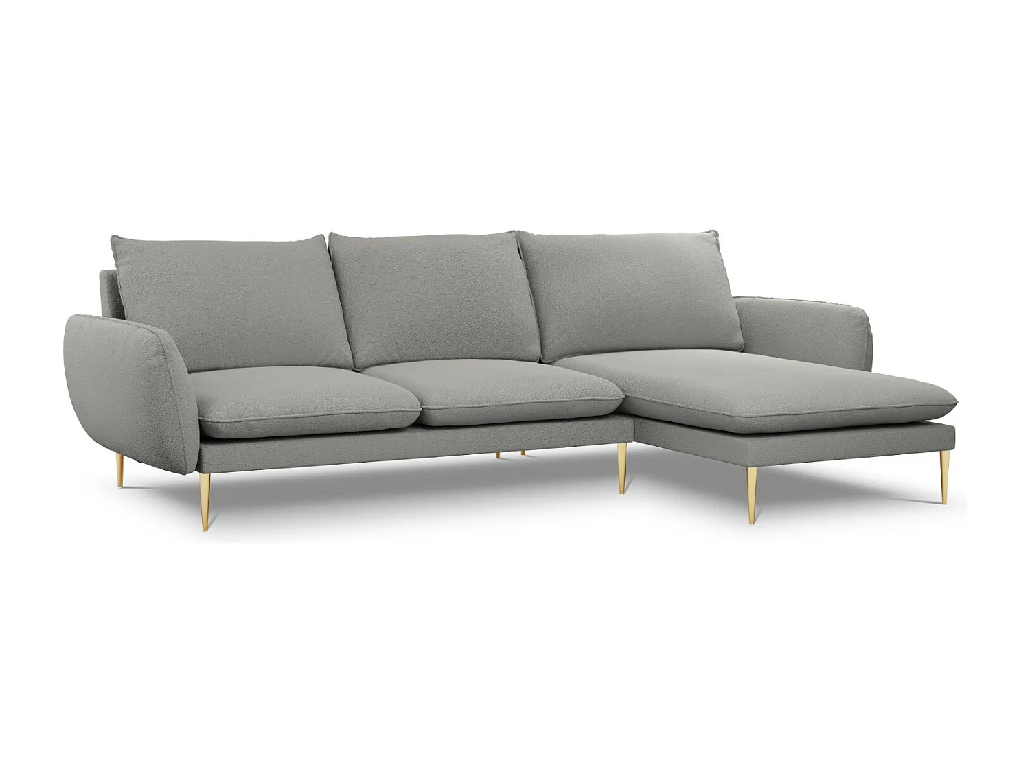 Cosmopolitan Design – Narożnik prawy, „Vienna” 5 miejsc boucle, szary – 255x170x95cm 3743479