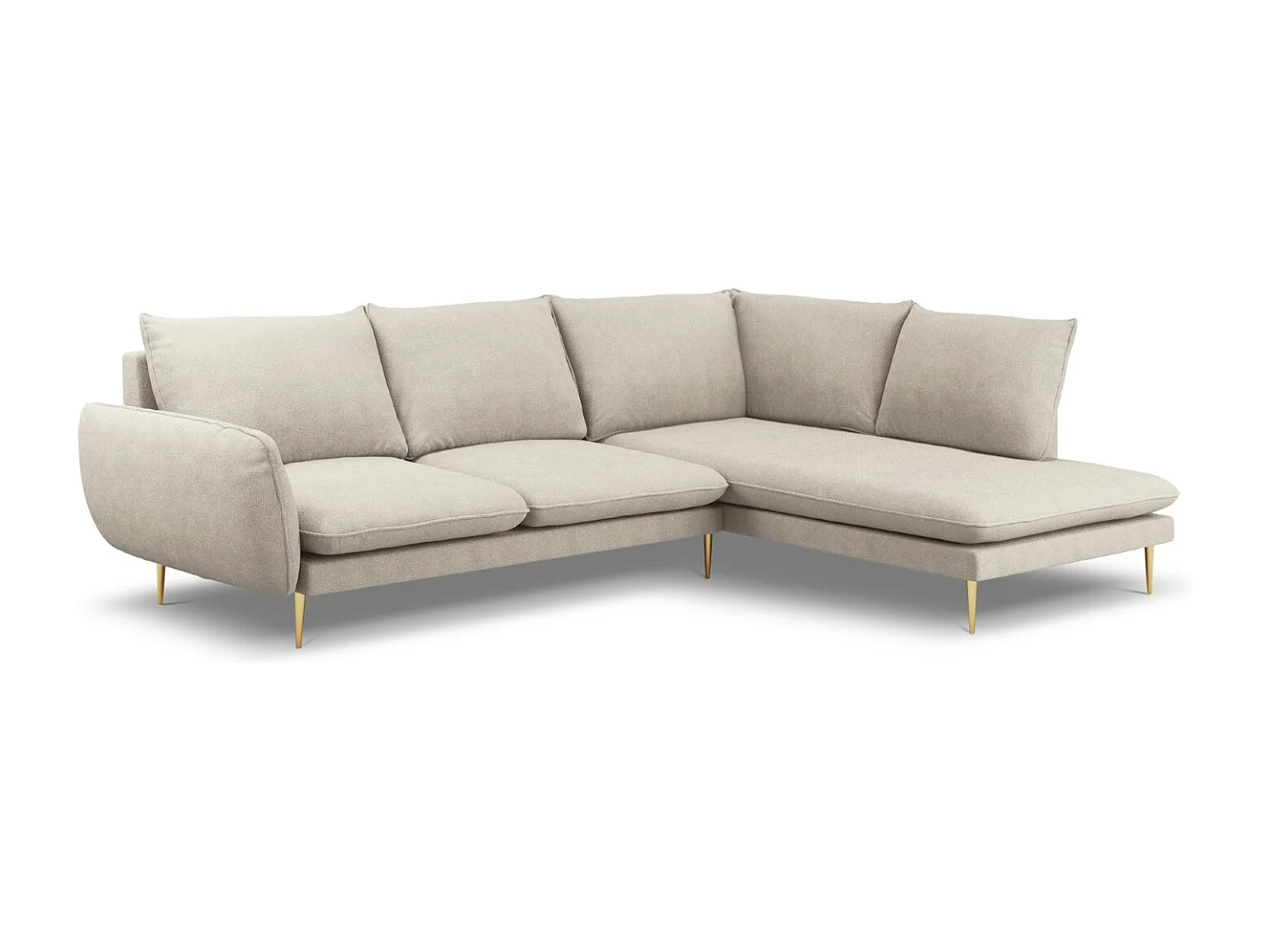 Cosmopolitan Design - Narożnik prawy, "Vienna" 6 miejsc tkanina strukturalna, beż jasny - 275x185x95cm 3743493 - obrazek 1