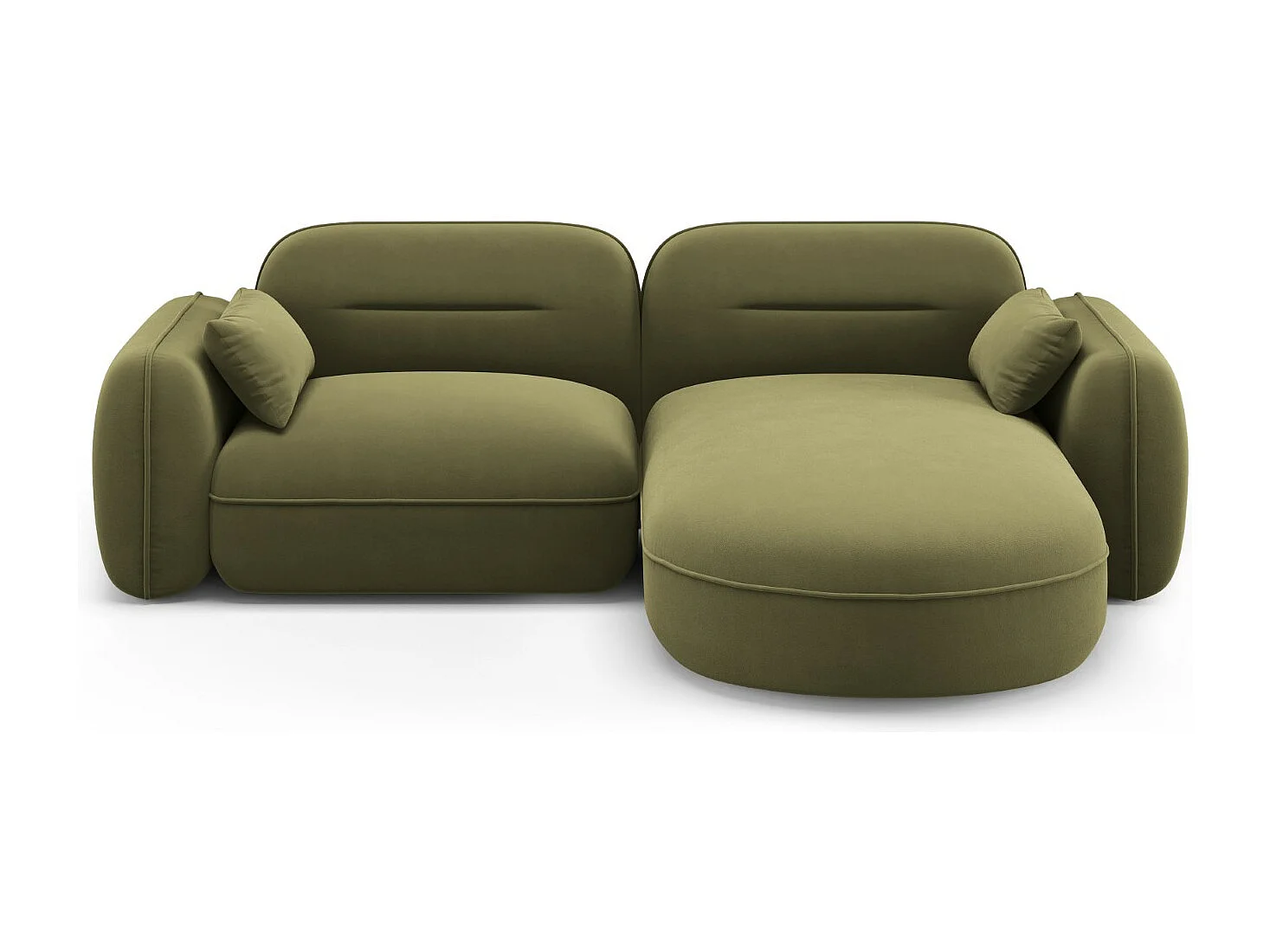 Cosmopolitan Design - Narożnik prawy panoramiczny, "Sydney" 3 miejsca welur, zielony jasny - 230x165x70cm 3743497 - obrazek 1