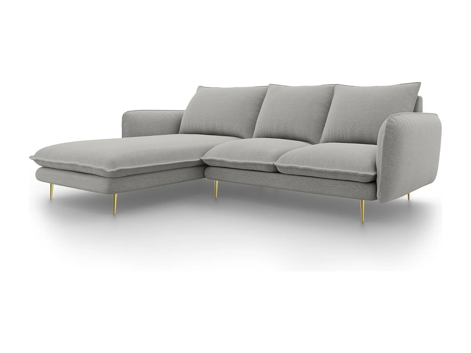 Cosmopolitan Design - Narożnik lewy, "Vienna" 5 miejsc tkanina strukturalna, szary jasny - 255x170x95cm 3743511 - obrazek 1