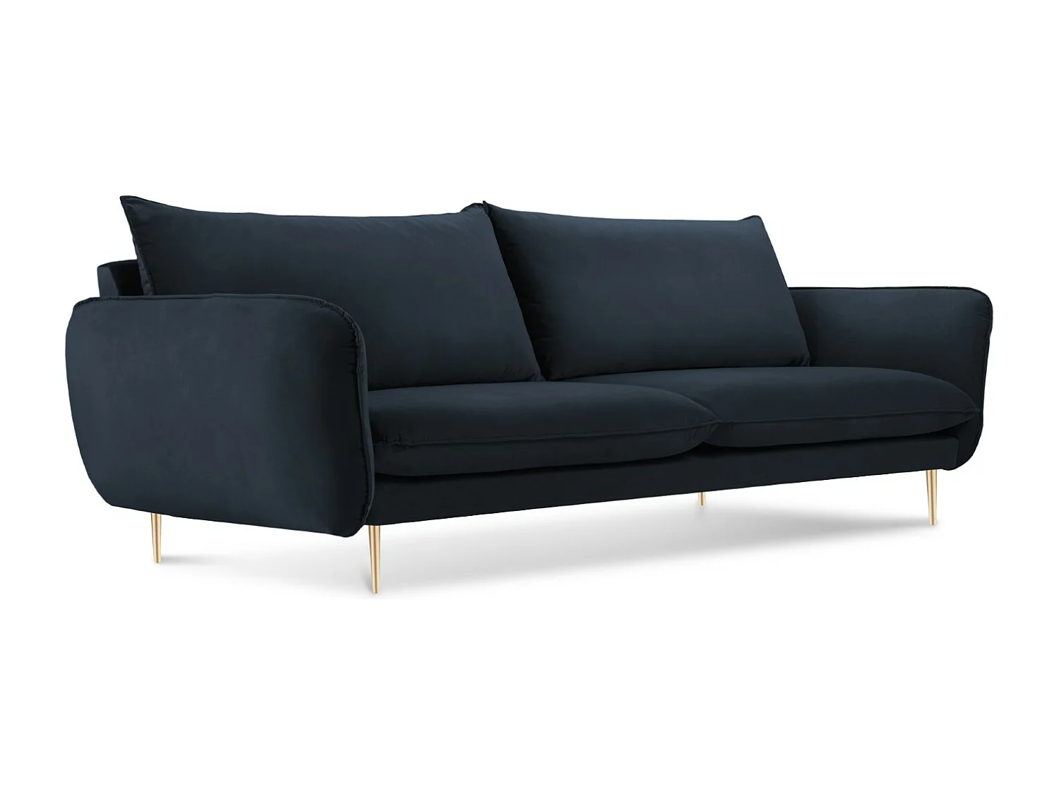 Cosmopolitan Design - Sofa, "Vienna" 3 miejsca welur, niebieski ciemny - 200x92x95cm 3743515 - obrazek 1