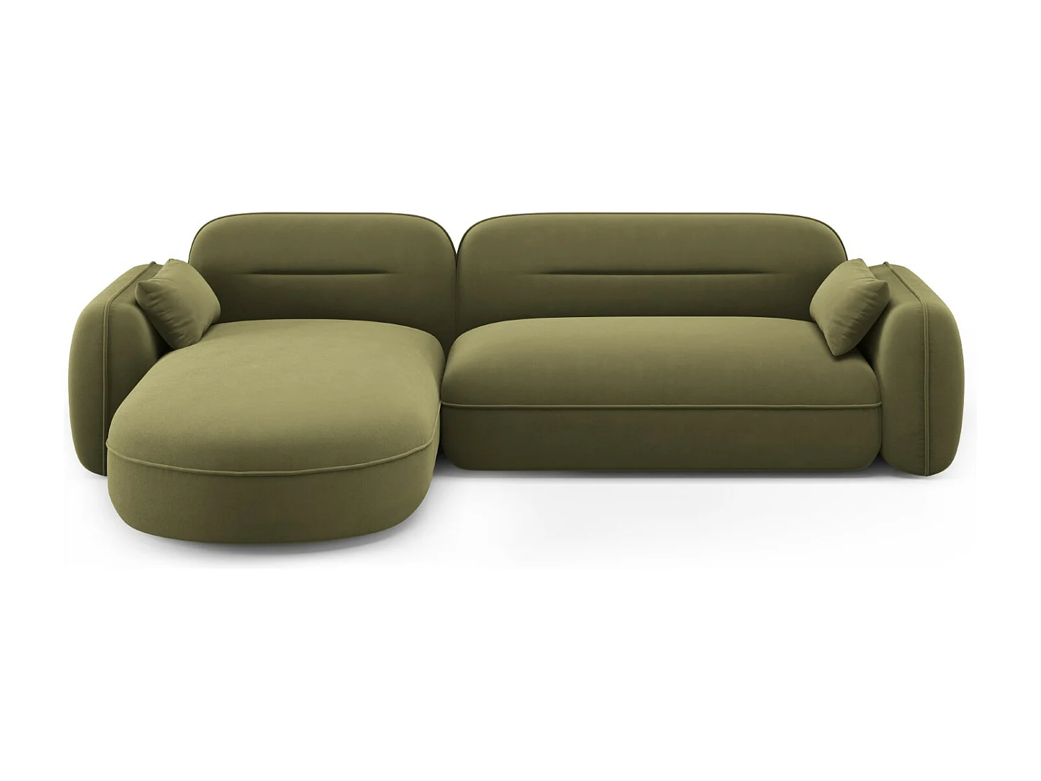 Cosmopolitan Design - Narożnik lewy panoramiczny, "Sydney" 4 miejsca welur, zielony jasny - 275x165x70cm 3743592 - obrazek 1