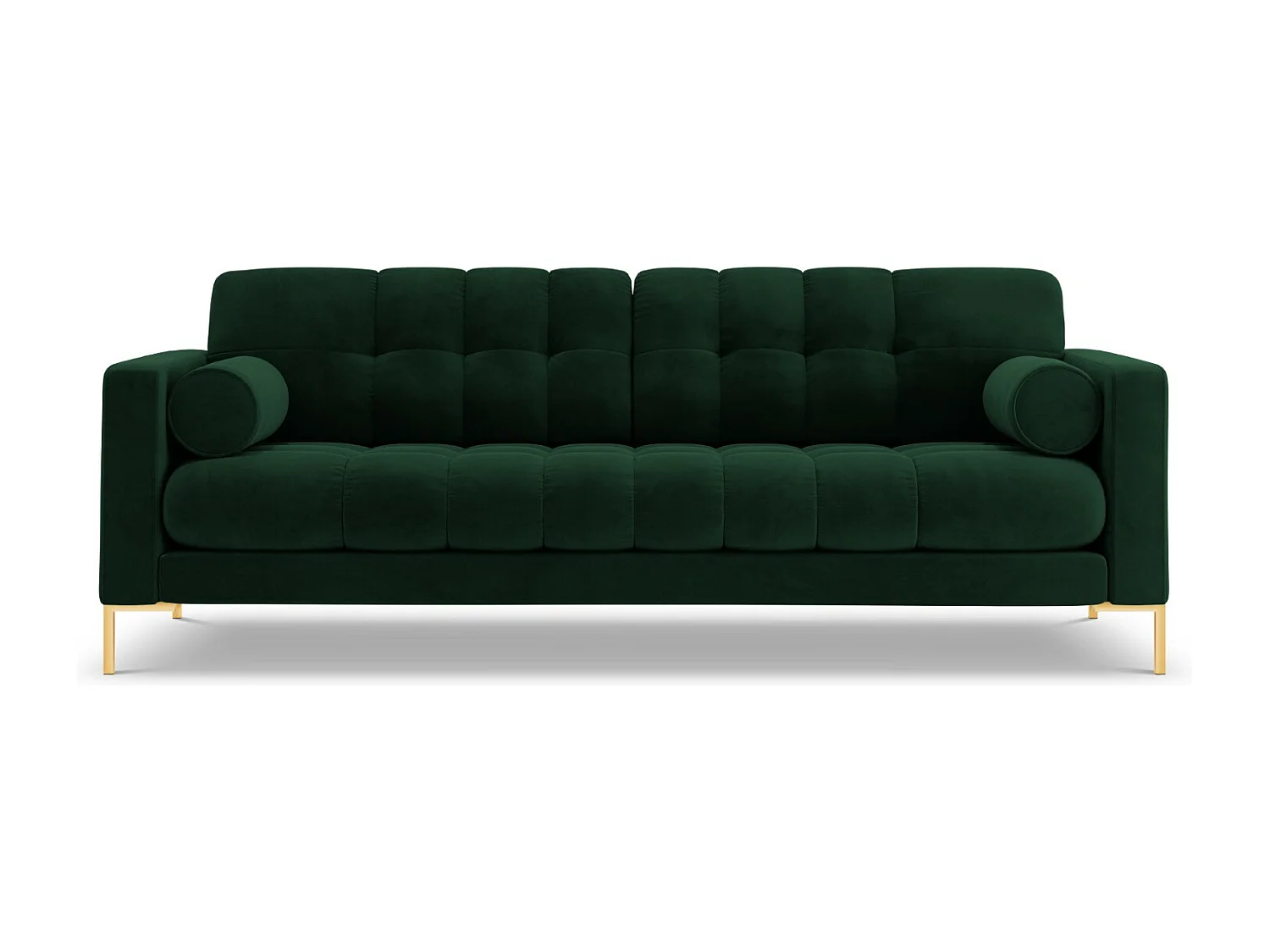 Cosmopolitan Design - Sofa, "Bali" 3 miejsca welur, zielony butelkowy - 177x92x75cm 3743591 - obrazek 1