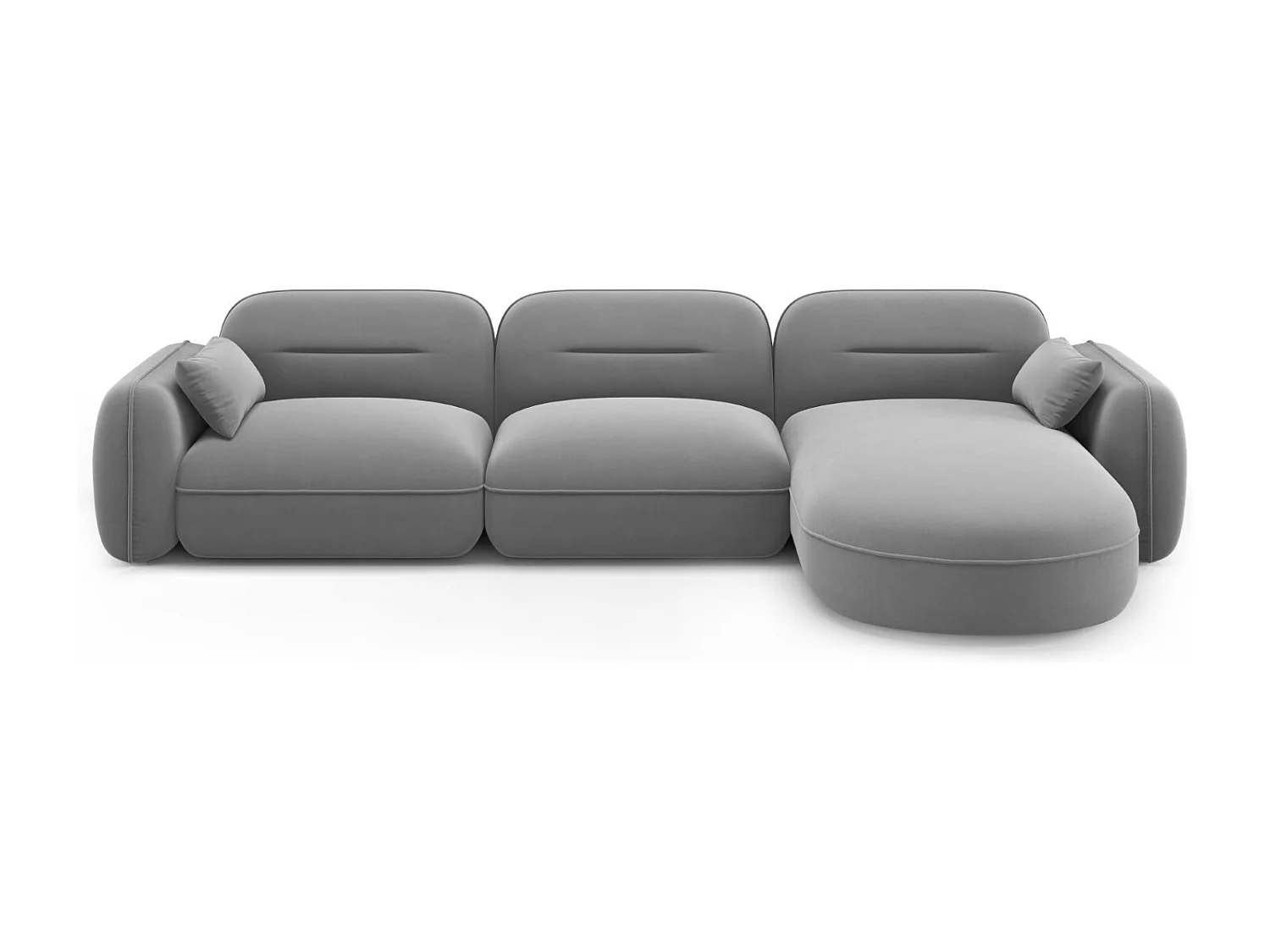 Cosmopolitan Design - Narożnik prawy panoramiczny, "Sydney" 4 miejsca welur, szary jasny - 320x165x70cm 3743617 - obrazek 1