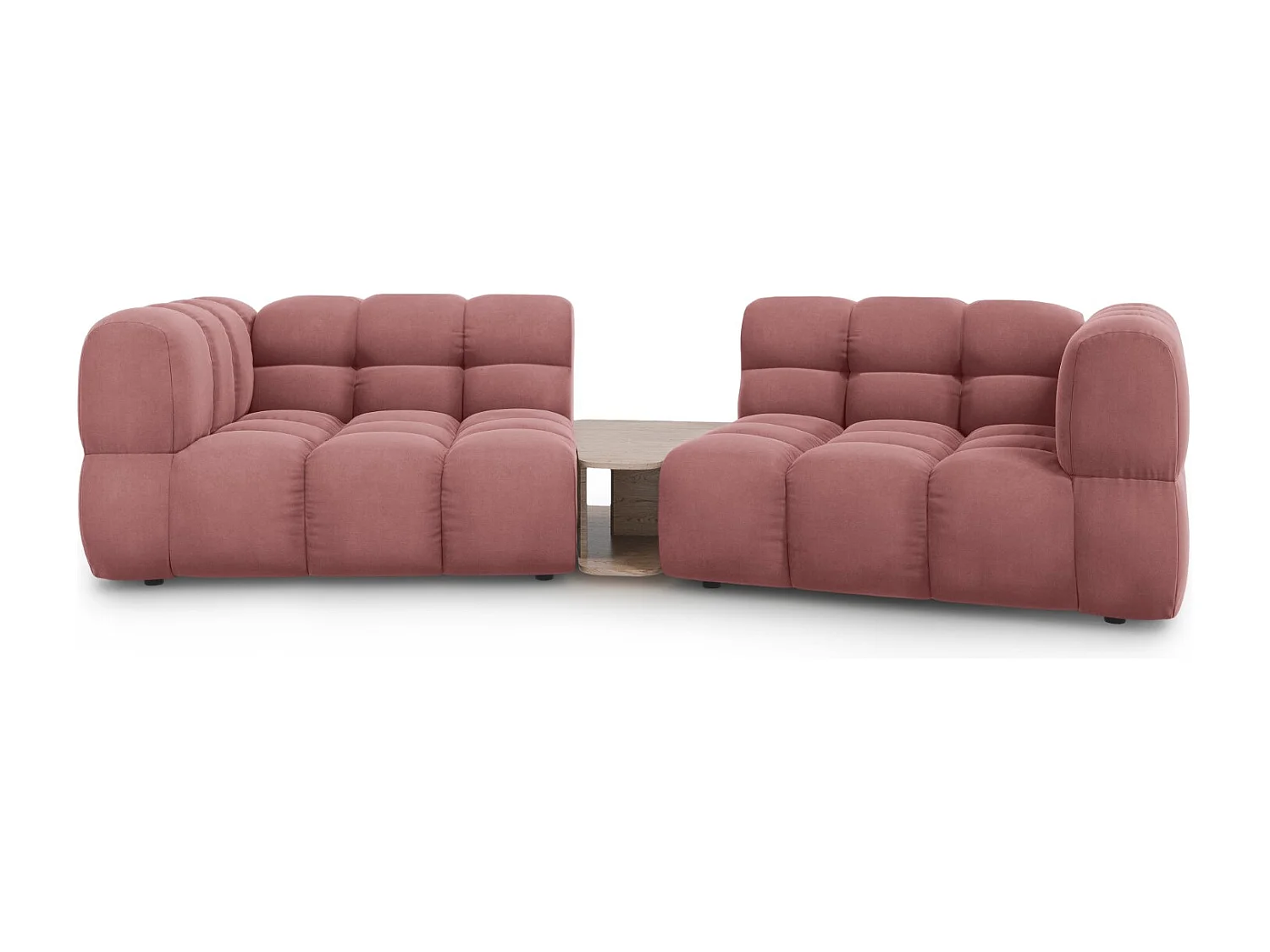 Cosmopolitan Design - Sofa modułowa, "Sky" 2 miejsca welur, łosoś - 280x148x75cm 3743647 - obrazek 1