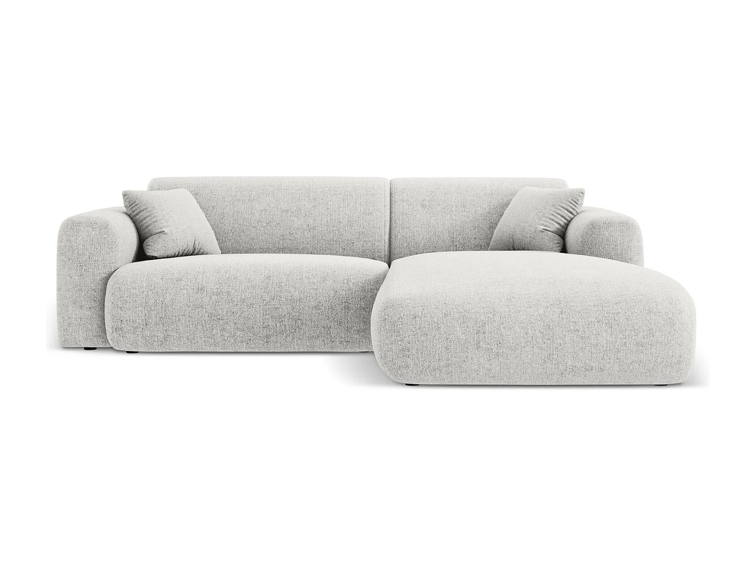 Cosmopolitan Design – Narożnik prawy, „Nolio” 4 miejsca szenil, szary jasny – 235x170x72cm 3743650