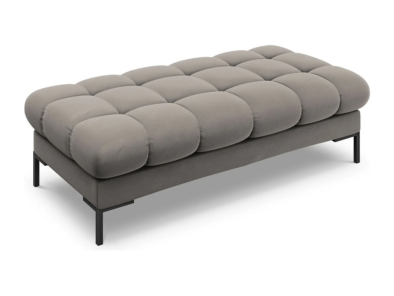 Cosmopolitan Design - Ławka, "Bali" 2 miejsca welur, szary jasny - 62x133x41cm 3743779 - obrazek 1