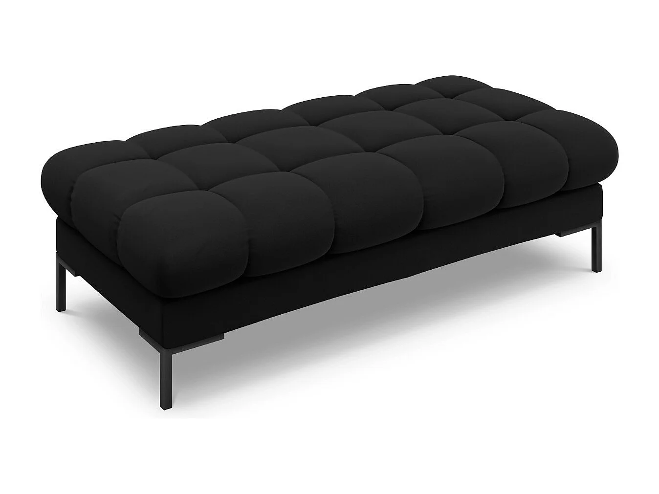 Cosmopolitan Design - Ławka, "Bali" 2 miejsca welur, czarny - 62x133x41cm 3743783 - obrazek 1