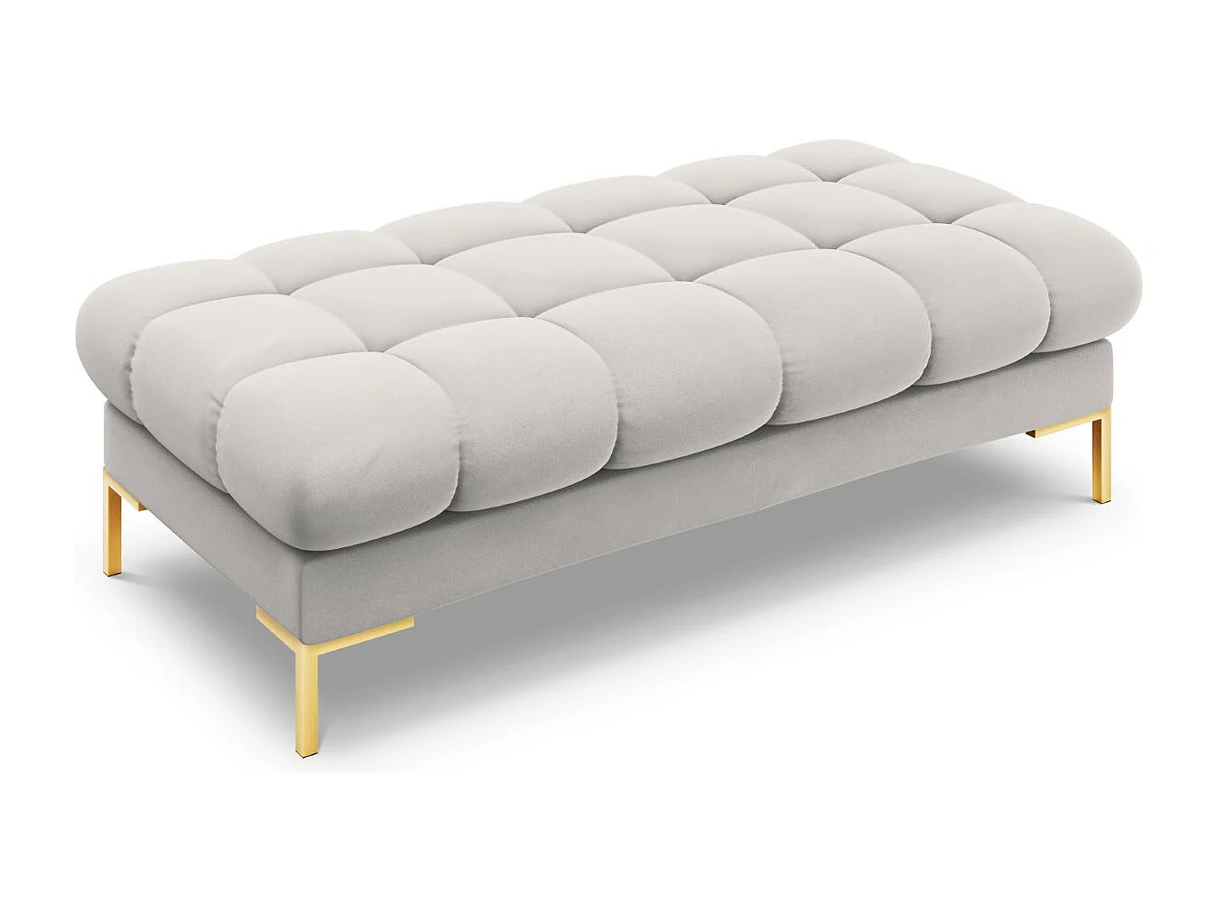 Cosmopolitan Design - Ławka, "Bali" 2 miejsca welur, srebrny - 62x133x41cm 3743785 - obrazek 1