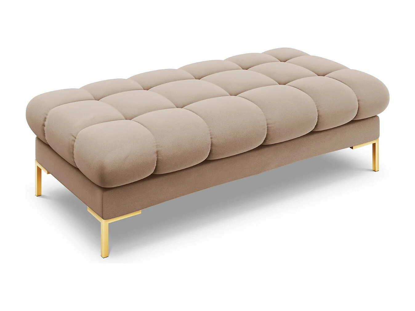 Cosmopolitan Design - Ławka, "Bali" 2 miejsca welur, beż - 62x133x41cm 3743786 - obrazek 1