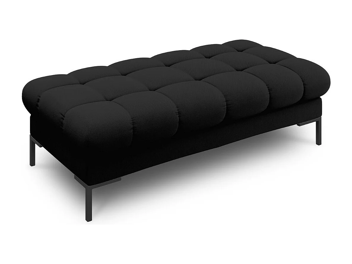Cosmopolitan Design - Ławka, "Bali" 2 miejsca tkanina strukturalna, czarny - 62x133x41cm 3743792 - obrazek 1