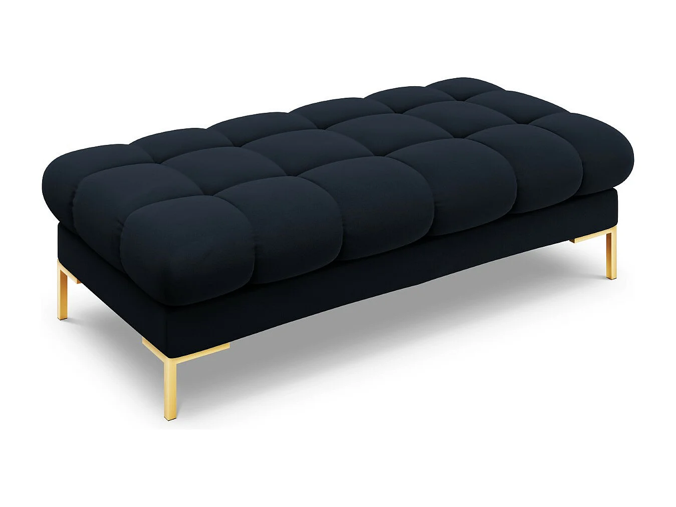 Cosmopolitan Design - Ławka, "Bali" 2 miejsca welur, niebieski ciemny - 62x133x41cm 3743802 - obrazek 1