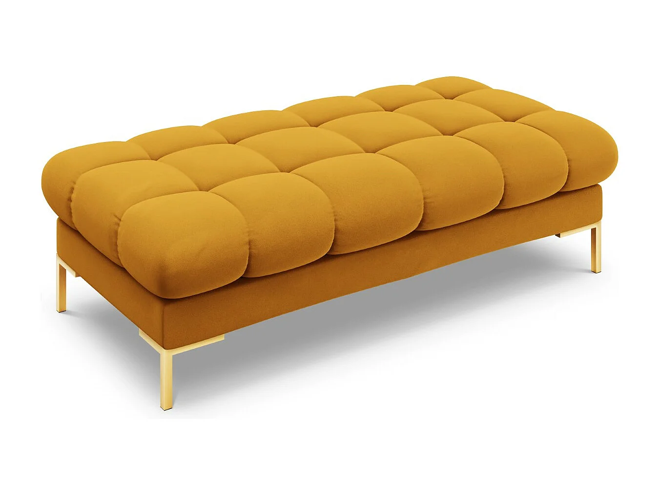 Cosmopolitan Design - Ławka, "Bali" 2 miejsca welur, żółty - 62x133x41cm 3743806 - obrazek 1