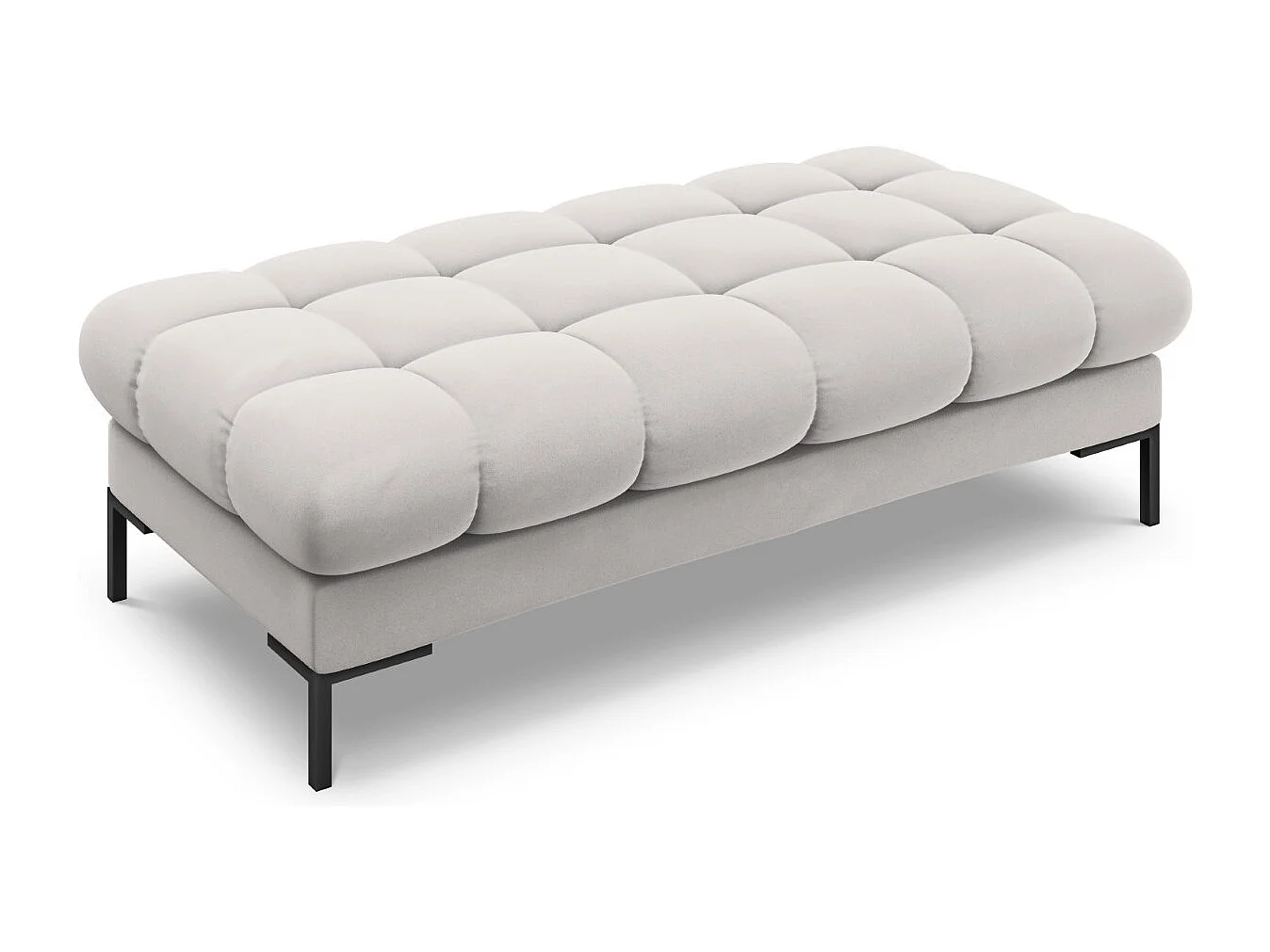 Cosmopolitan Design - Ławka, "Bali" 2 miejsca welur, srebrny - 62x133x41cm 3743812 - obrazek 1
