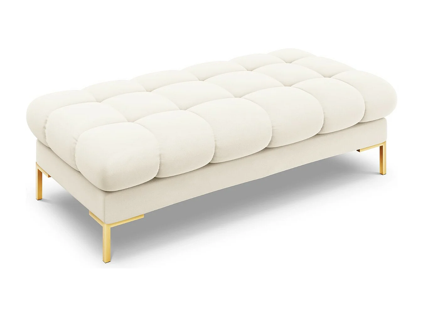 Cosmopolitan Design - Ławka, "Bali" 2 miejsca welur, beż jasny - 62x133x41cm 3743814 - obrazek 1