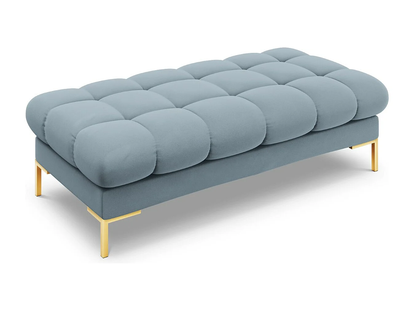 Cosmopolitan Design - Ławka, "Bali" 2 miejsca welur, niebieski jasny - 62x133x41cm 3743820 - obrazek 1