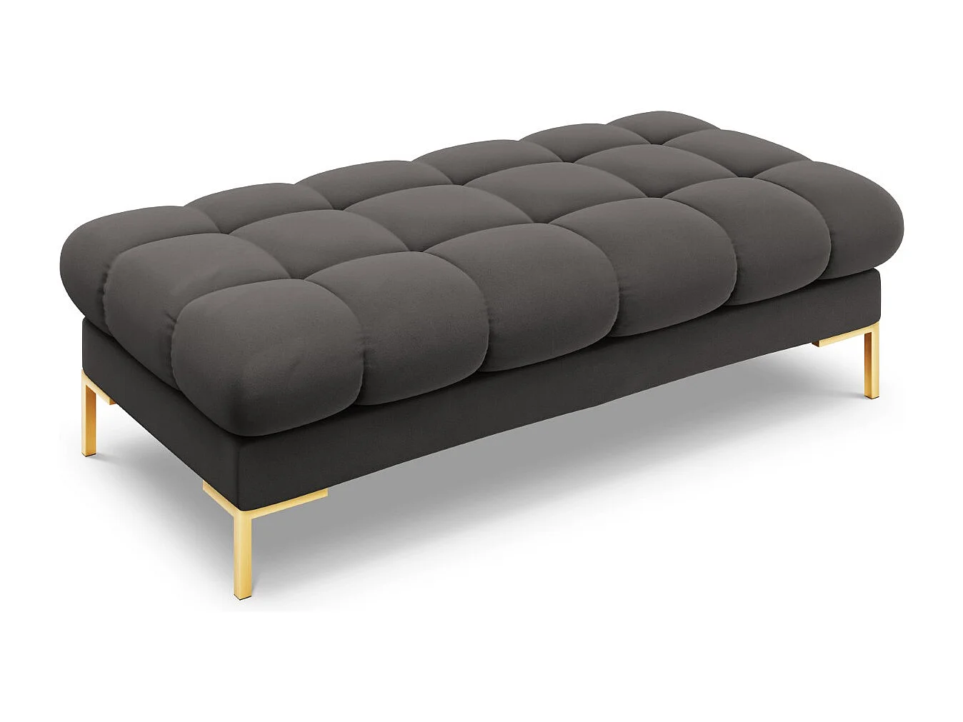 Cosmopolitan Design - Ławka, "Bali" 2 miejsca welur, szary ciemny - 62x133x41cm 3743821 - obrazek 1