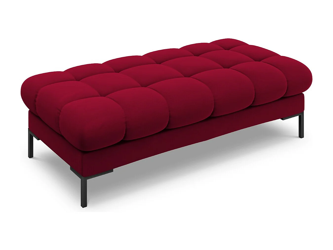 Cosmopolitan Design - Ławka, "Bali" 2 miejsca welur, czerwony - 62x133x41cm 3743825 - obrazek 1