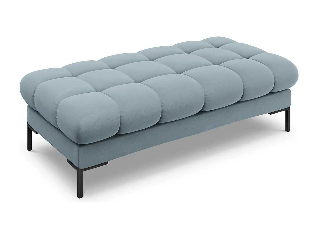 Cosmopolitan Design - Ławka, "Bali" 2 miejsca welur, niebieski jasny - 62x133x41cm 3743823 - obrazek 1