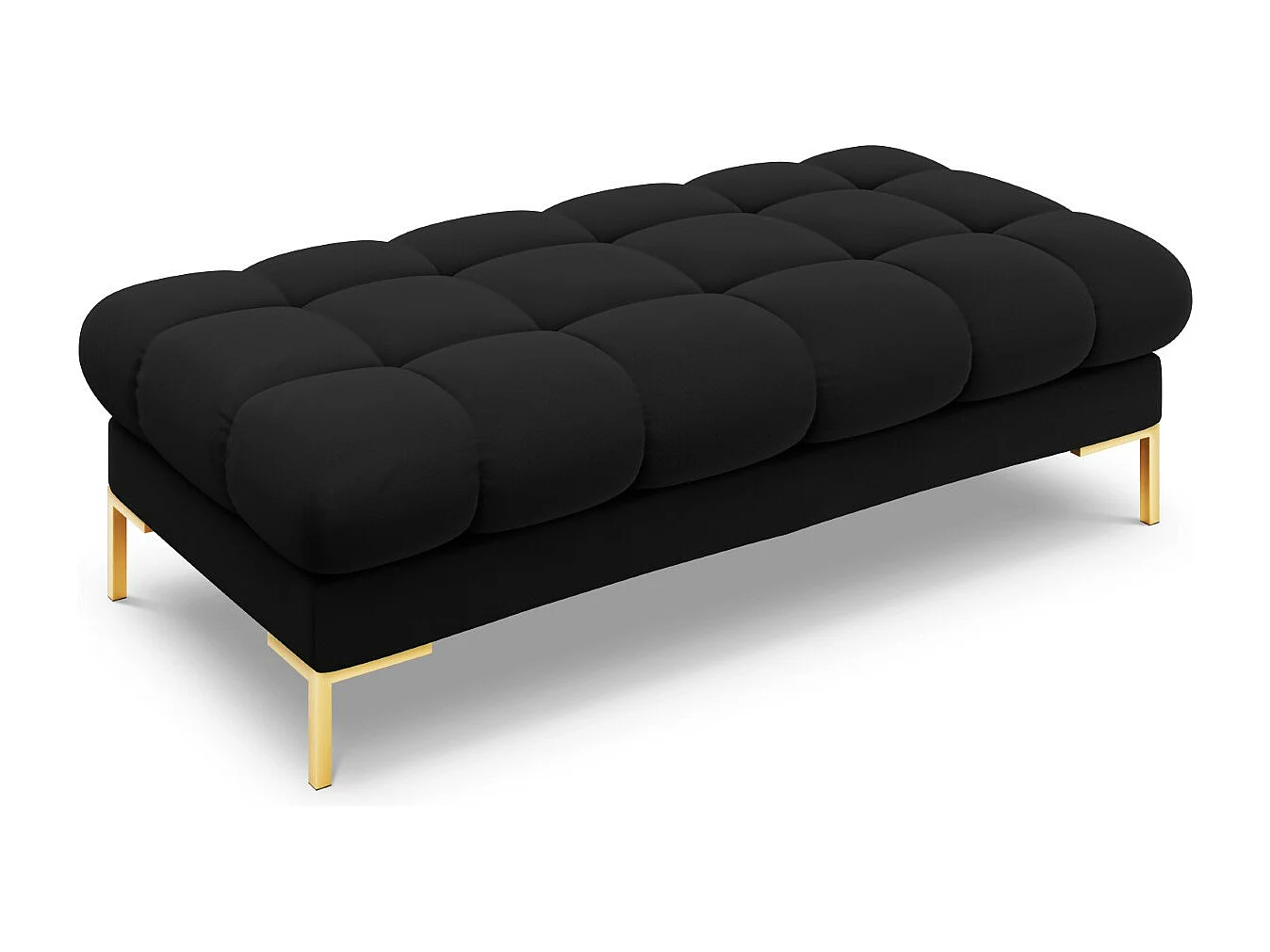Cosmopolitan Design - Ławka, "Bali" 2 miejsca welur, czarny - 62x133x41cm 3743829 - obrazek 1