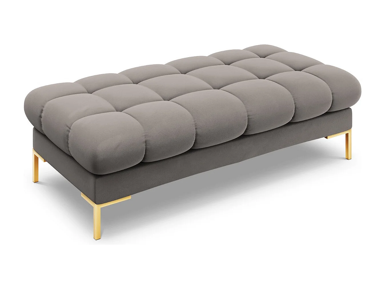 Cosmopolitan Design - Ławka, "Bali" 2 miejsca welur, szary jasny - 62x133x41cm 3743832 - obrazek 1