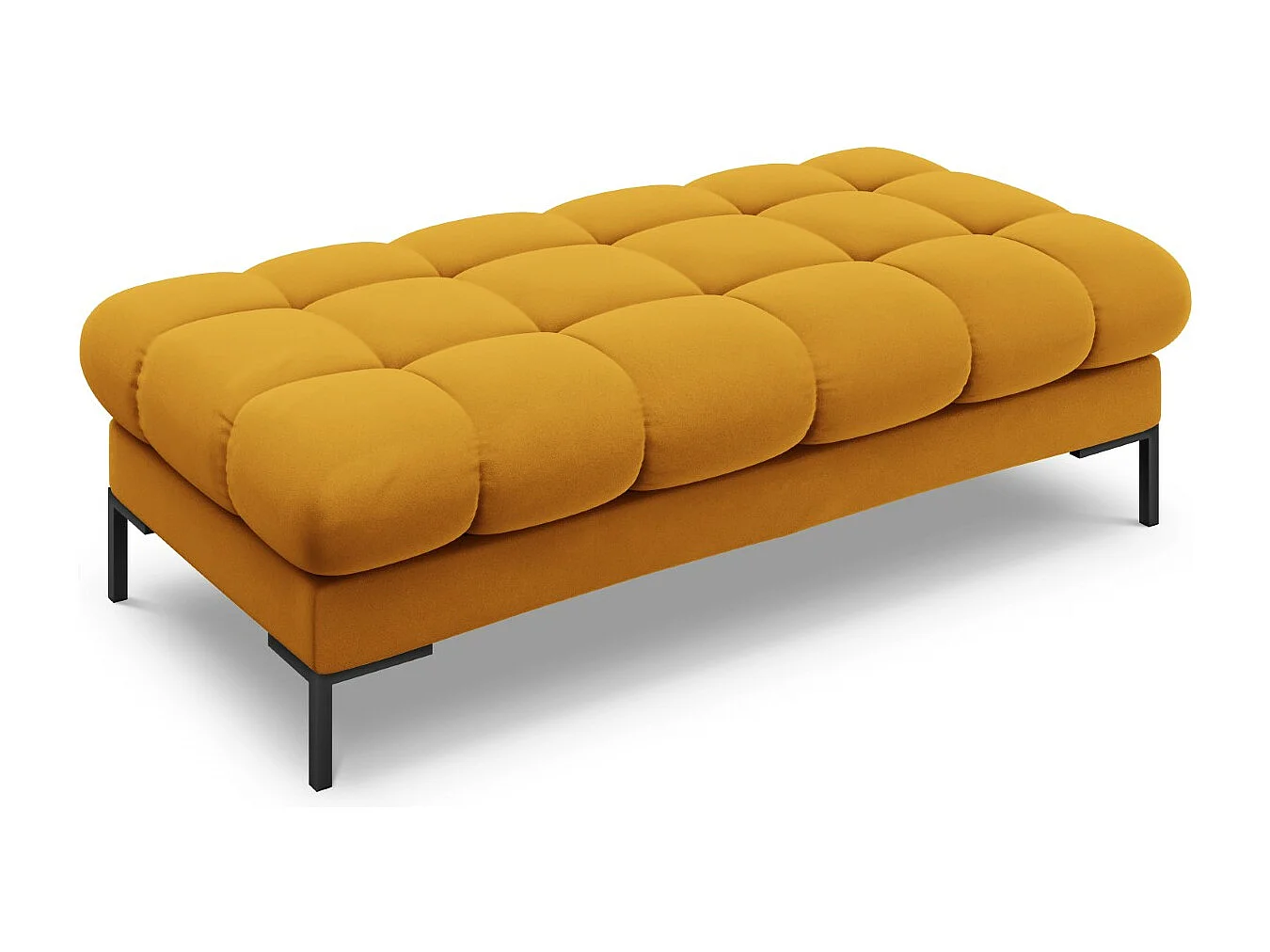 Cosmopolitan Design - Ławka, "Bali" 2 miejsca welur, żółty - 62x133x41cm 3743833 - obrazek 1