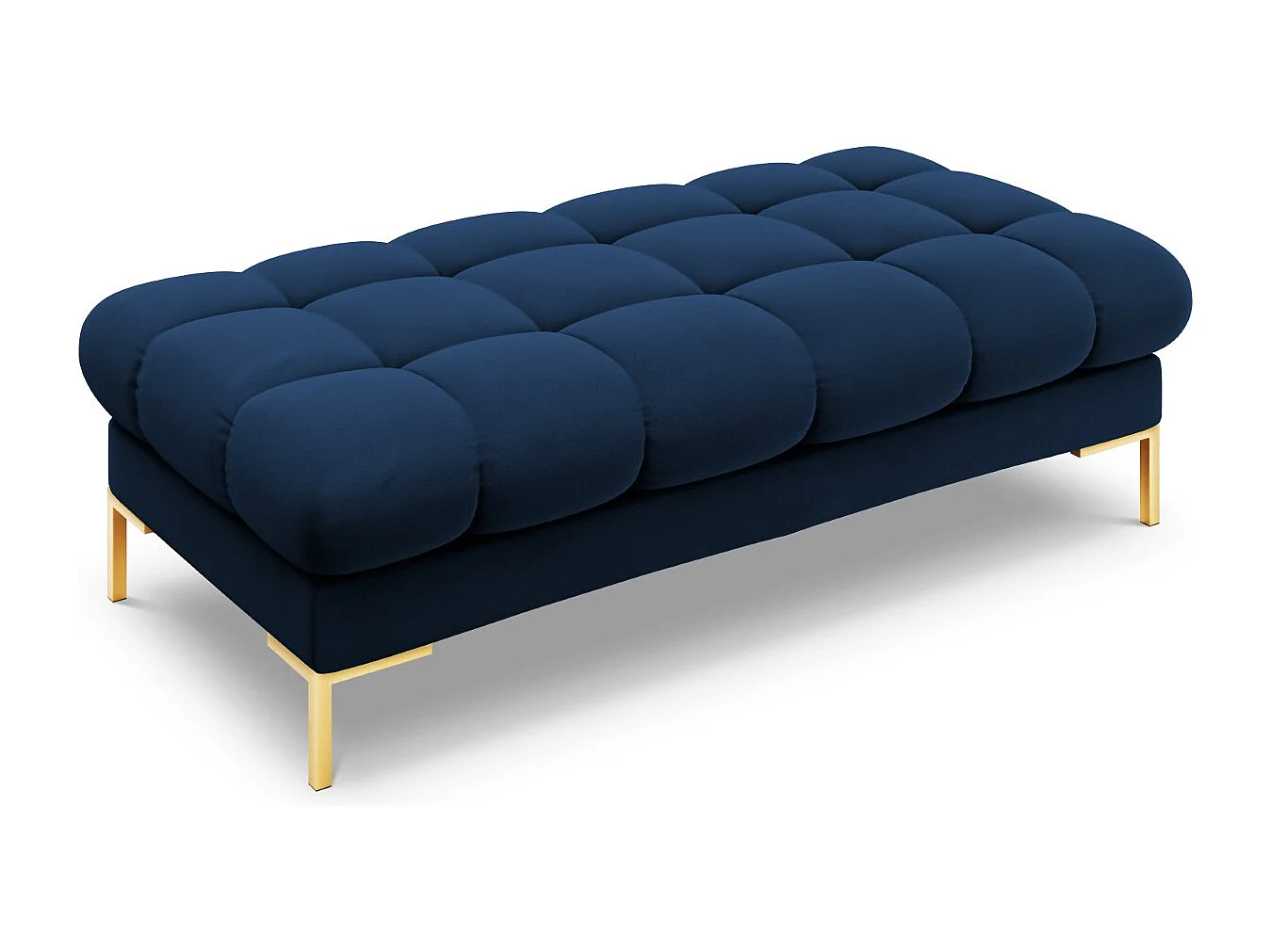 Cosmopolitan Design - Ławka, "Bali" 2 miejsca welur, błękit królewski - 62x133x41cm 3743837 - obrazek 1