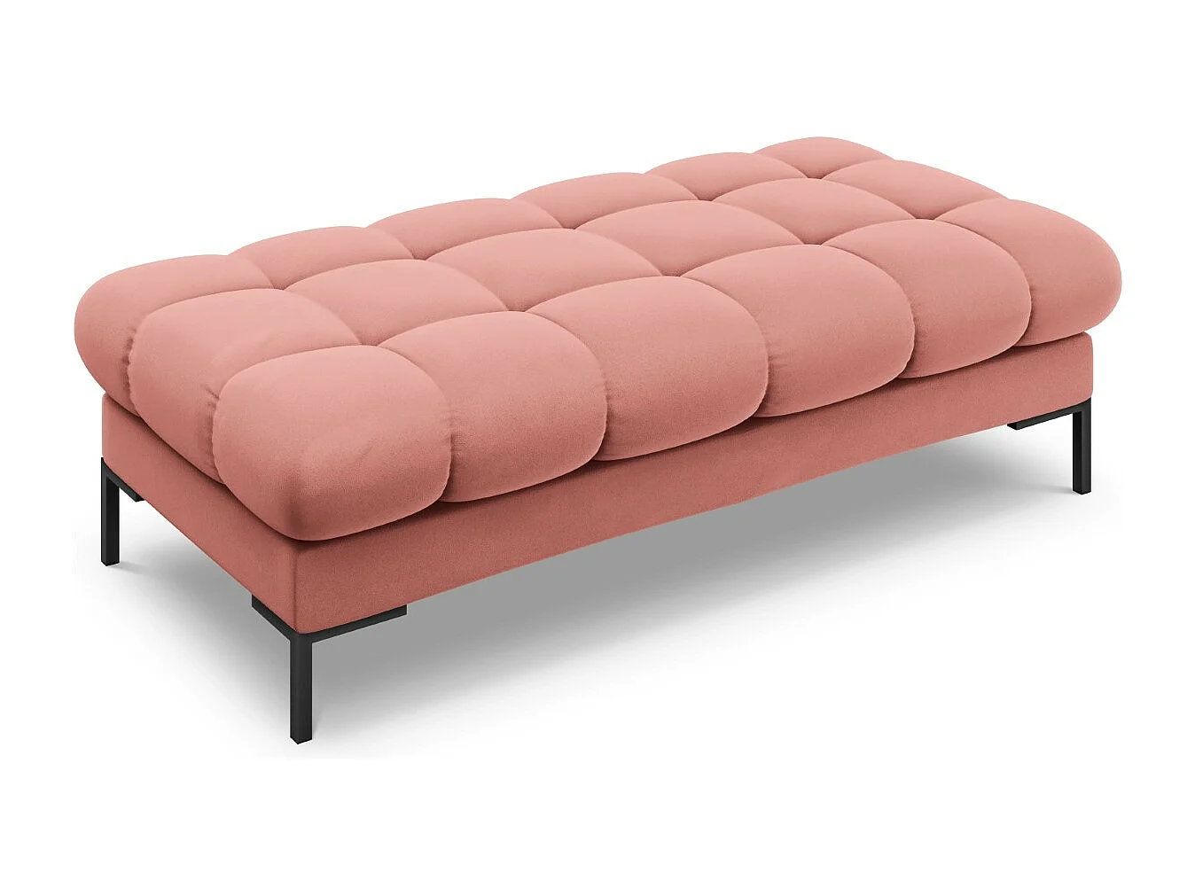 Cosmopolitan Design - Ławka, "Bali" 2 miejsca welur, róż - 62x133x41cm 3743844 - obrazek 1