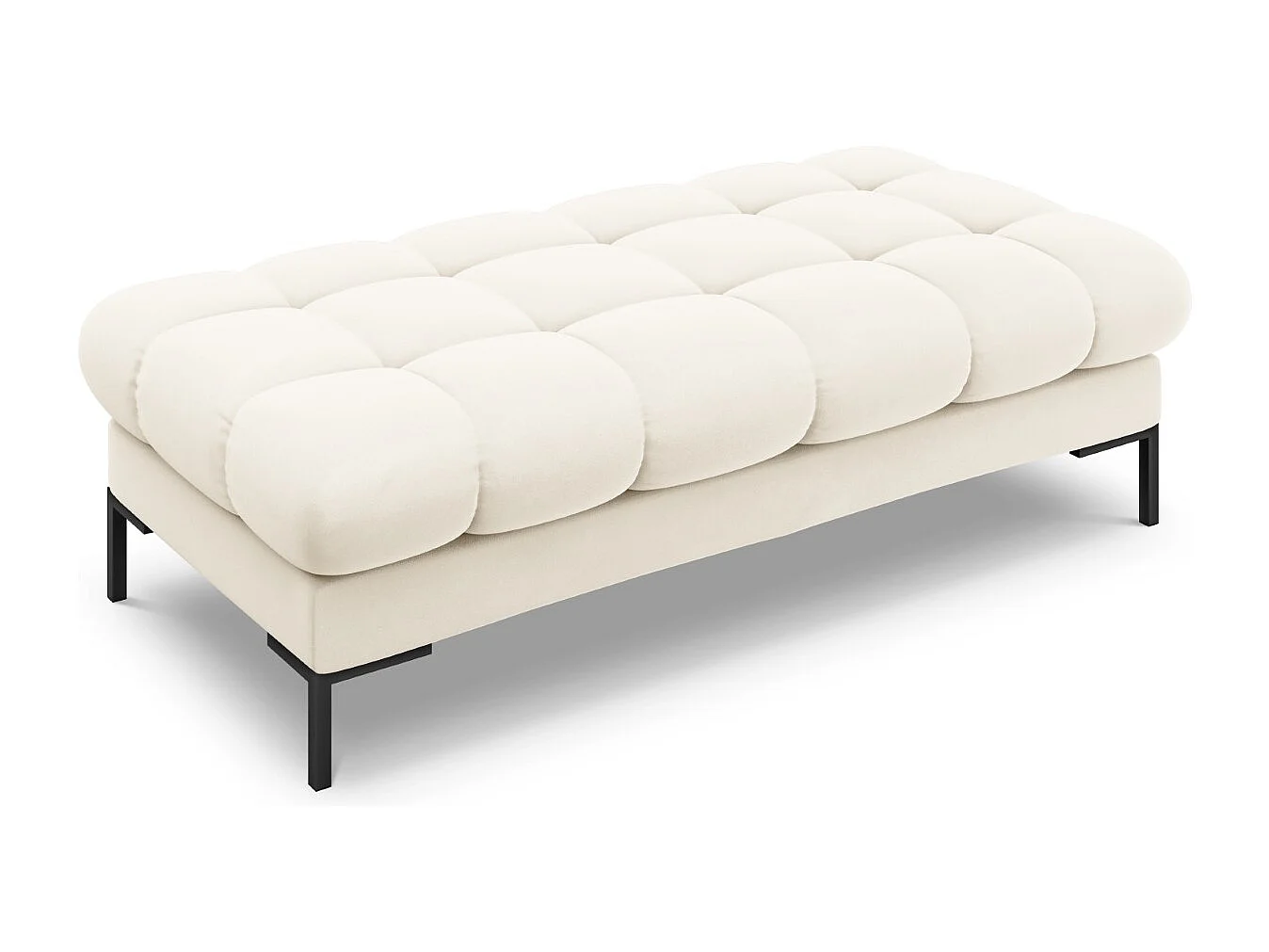 Cosmopolitan Design - Ławka, "Bali" 2 miejsca welur, beż jasny - 62x133x41cm 3743846 - obrazek 1