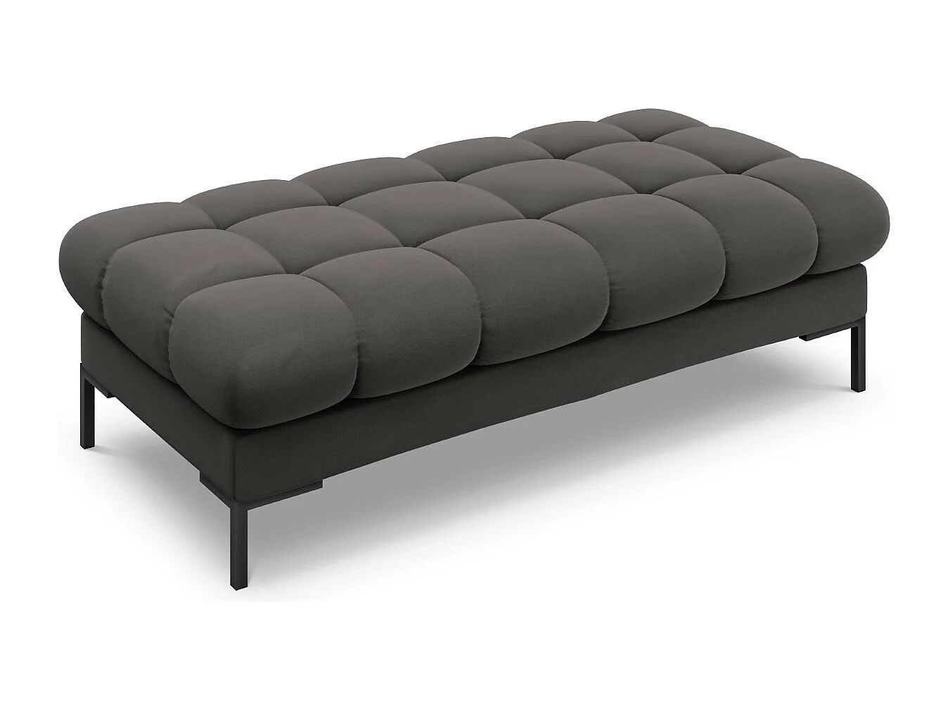 Cosmopolitan Design - Ławka, "Bali" 2 miejsca welur, szary ciemny - 62x133x41cm 3743845 - obrazek 1
