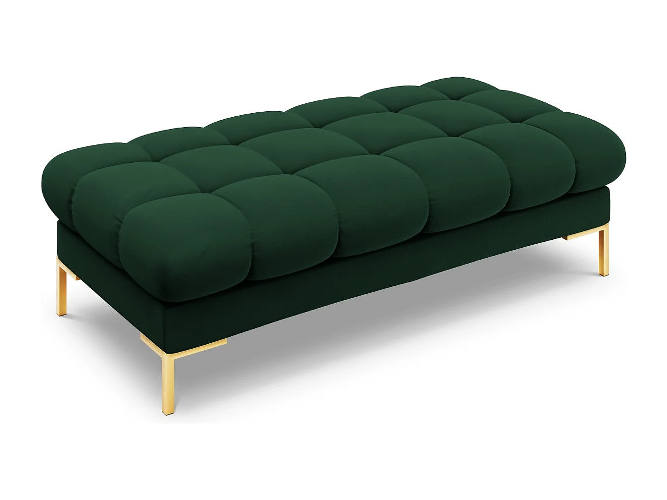 Cosmopolitan Design - Ławka, "Bali" 2 miejsca welur, zielony butelkowy - 62x133x41cm 3743847 - obrazek 1