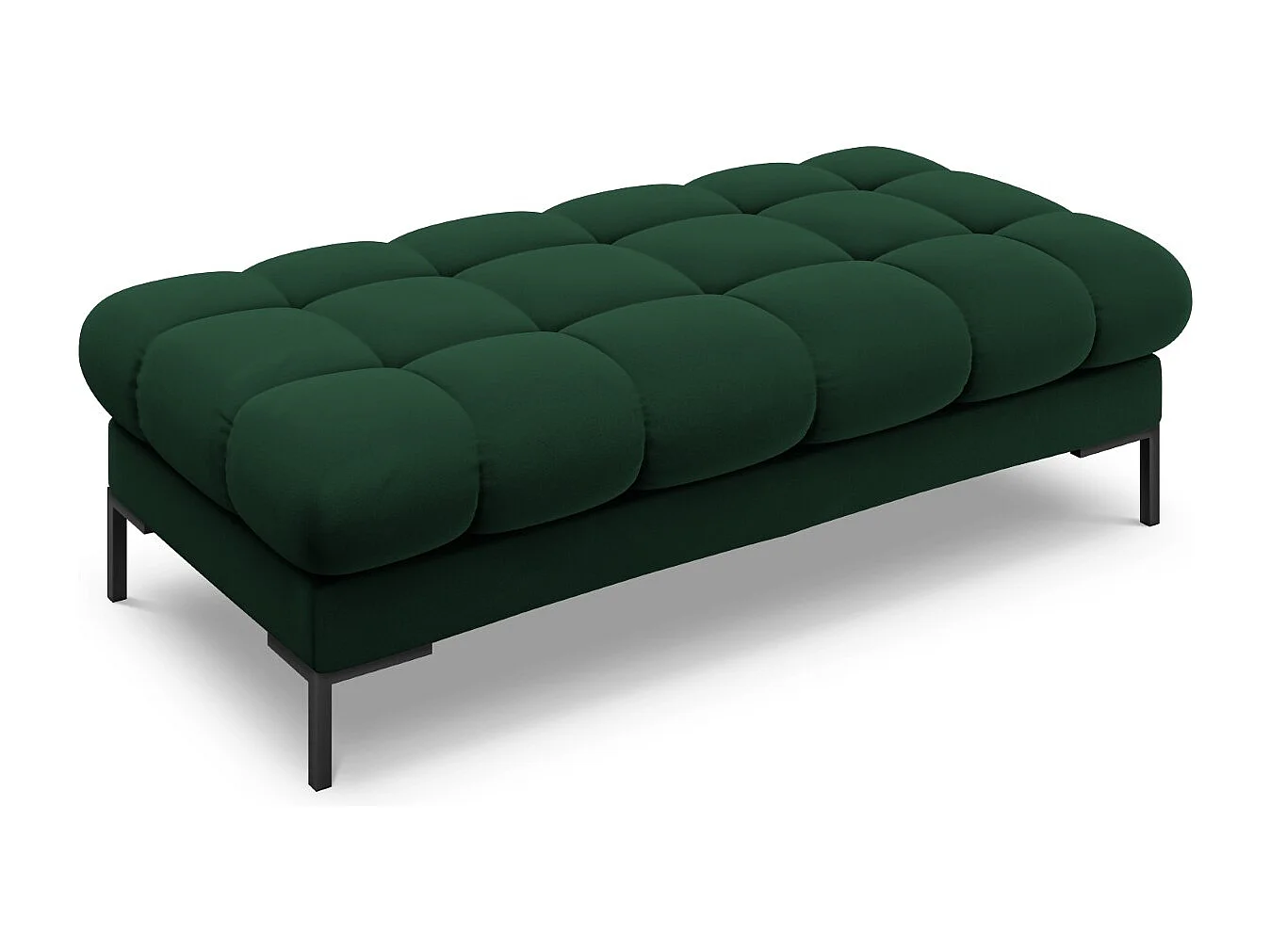Cosmopolitan Design - Ławka, "Bali" 2 miejsca welur, zielony butelkowy - 62x133x41cm 3743850 - obrazek 1