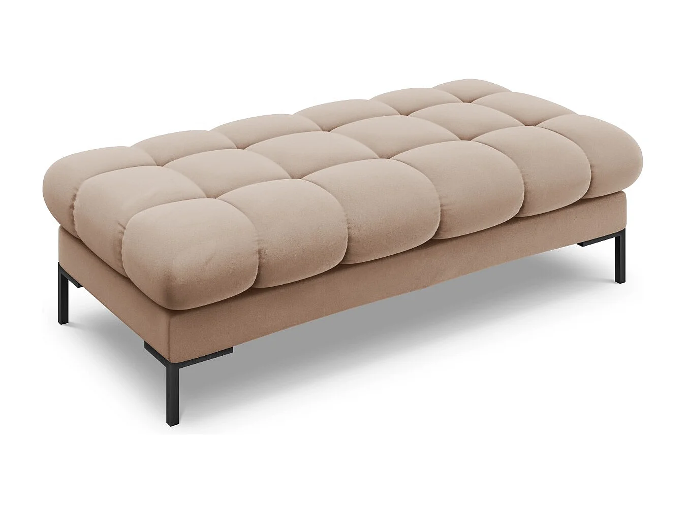 Cosmopolitan Design - Ławka, "Bali" 2 miejsca welur, beż - 62x133x41cm 3743853 - obrazek 1