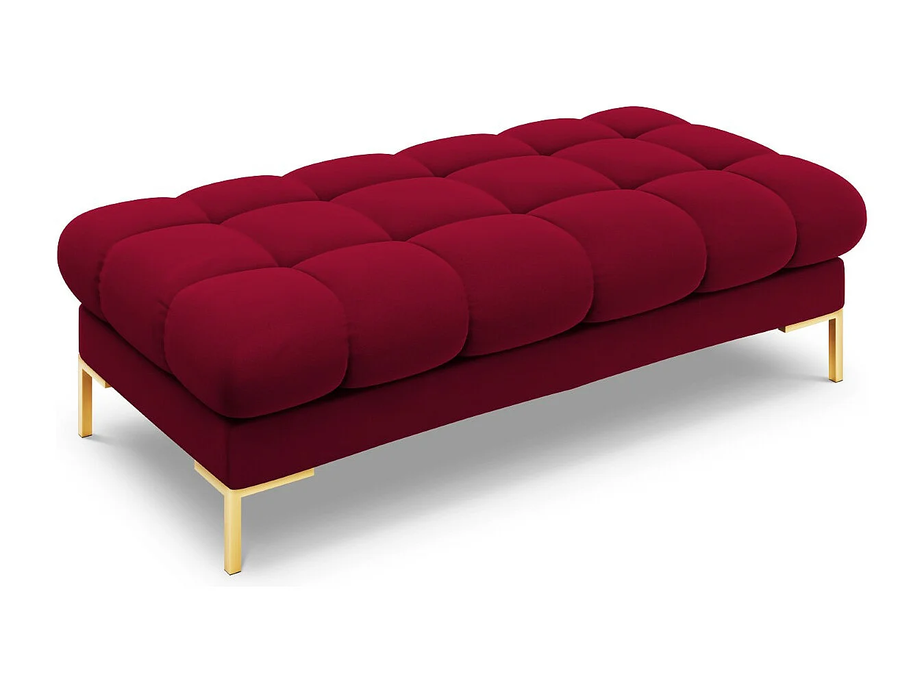 Cosmopolitan Design - Ławka, "Bali" 2 miejsca welur, czerwony - 62x133x41cm 3743861 - obrazek 1