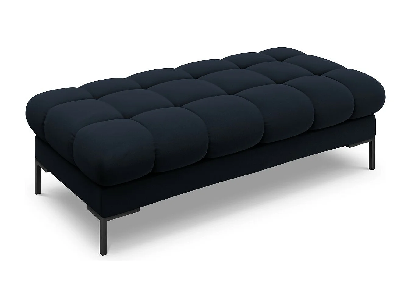 Cosmopolitan Design - Ławka, "Bali" 2 miejsca welur, niebieski ciemny - 62x133x41cm 3743864 - obrazek 1