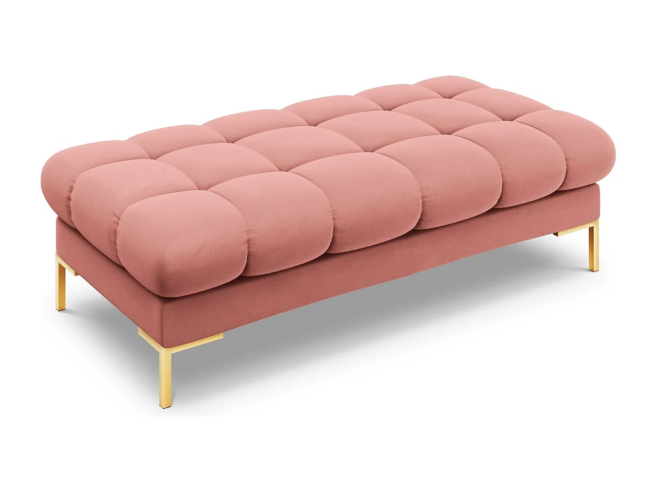 Cosmopolitan Design - Ławka, "Bali" 2 miejsca welur, róż - 62x133x41cm 3743865 - obrazek 1