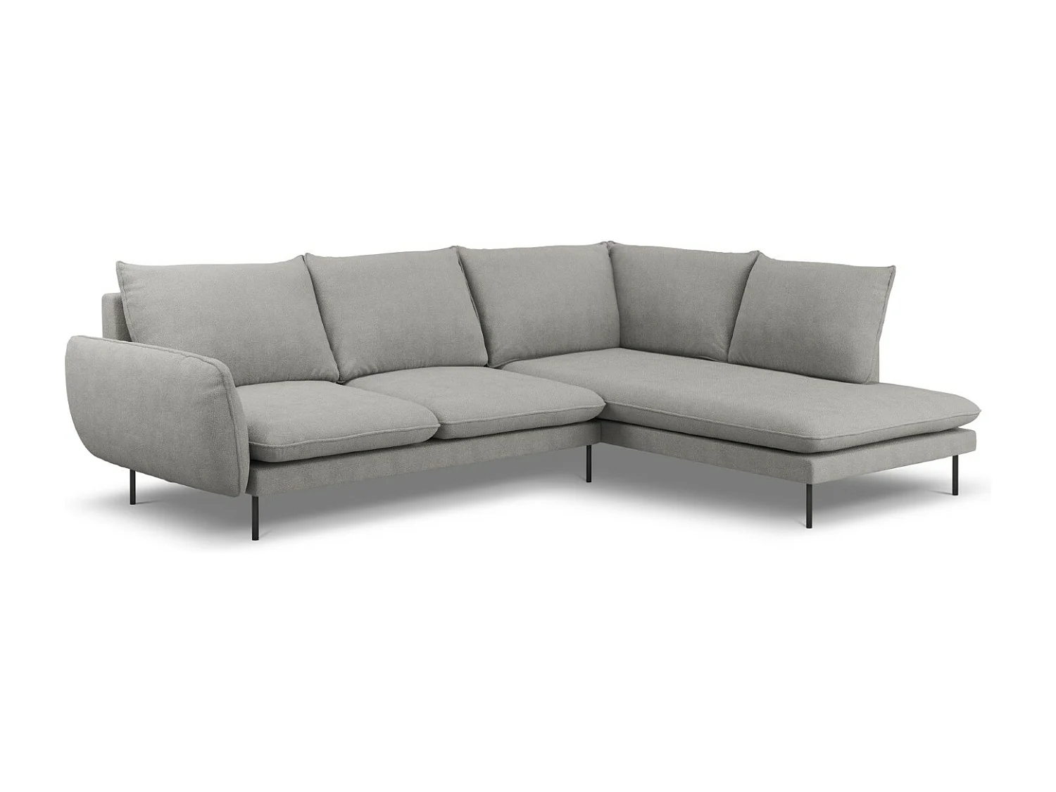 Cosmopolitan Design - Narożnik prawy, "Vienna" 6 miejsc tkanina strukturalna, szary jasny - 275x185x95cm 3743872 - obrazek 1