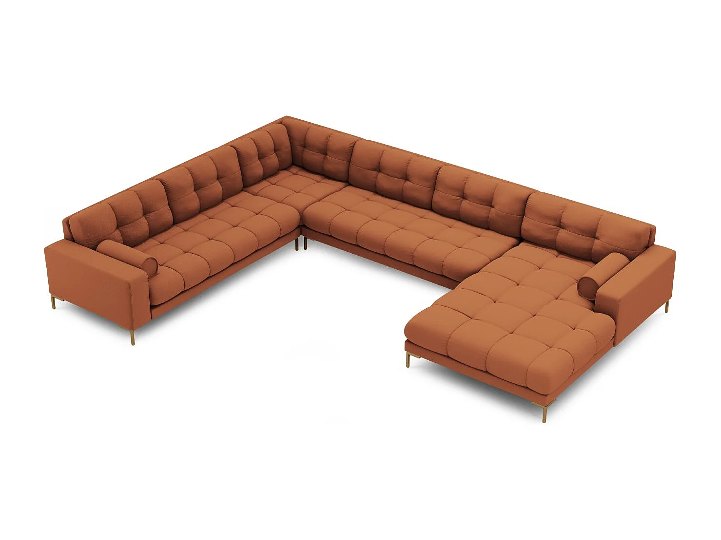 Cosmopolitan Design – Narożnik lewy panoramiczny, „Bali” 7 miejsc tkanina strukturalna, cegła – 327x256x75cm 3743889