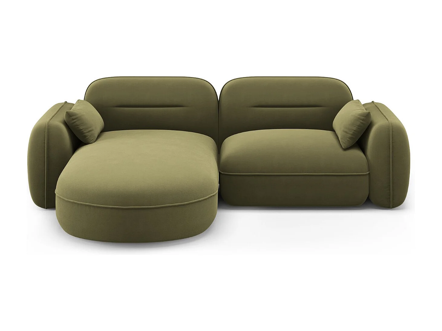 Cosmopolitan Design – Narożnik lewy panoramiczny, „Sydney” 3 miejsca welur, zielony jasny – 230x165x70cm 3743886