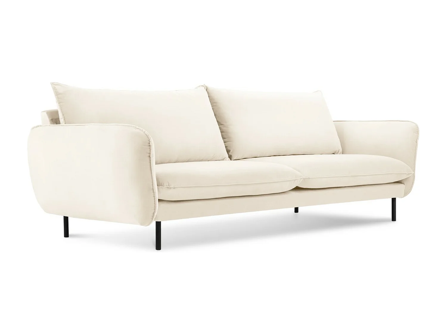 Cosmopolitan Design - Sofa, "Vienna" 4 miejsca welur, beż jasny - 230x92x95cm 3743890 - obrazek 1