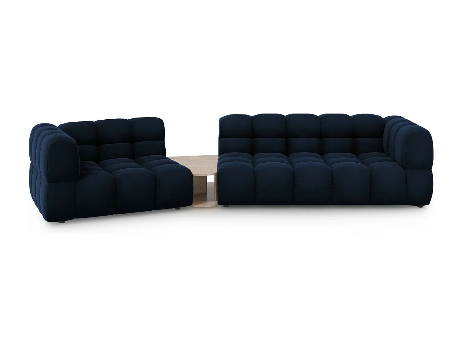 Cosmopolitan Design - Sofa modułowa bok lewy, "Sky" 3 miejsca welur, błękit królewski - 353x148x75cm 3743924 - obrazek 1