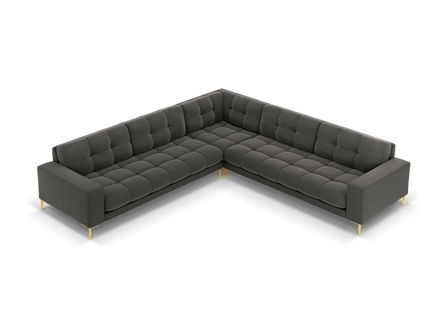 Cosmopolitan Design - Narożnik symetryczny, "Bali" 6 miejsc welur, szary ciemny - 256x256x75cm 3743954 - obrazek 1