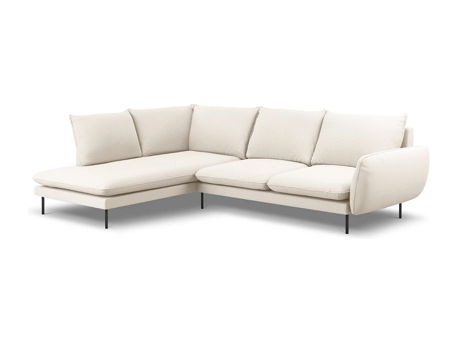Cosmopolitan Design - Narożnik lewy, "Vienna" 6 miejsc boucle, beż - 275x185x95cm 3743958 - obrazek 1