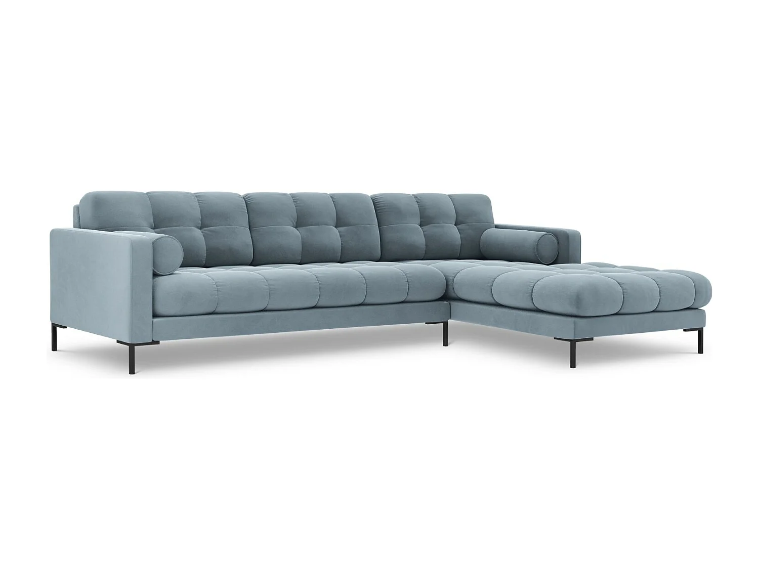Cosmopolitan Design - Narożnik prawy, "Bali" 5 miejsc welur, niebieski jasny - 293x185x75cm 3743994 - obrazek 1