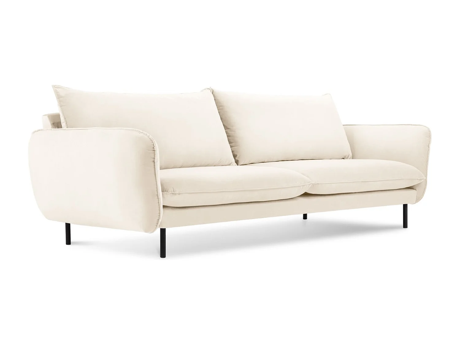 Cosmopolitan Design - Sofa, "Vienna" 3 miejsca welur, beż jasny - 200x92x95cm 3743999 - obrazek 1