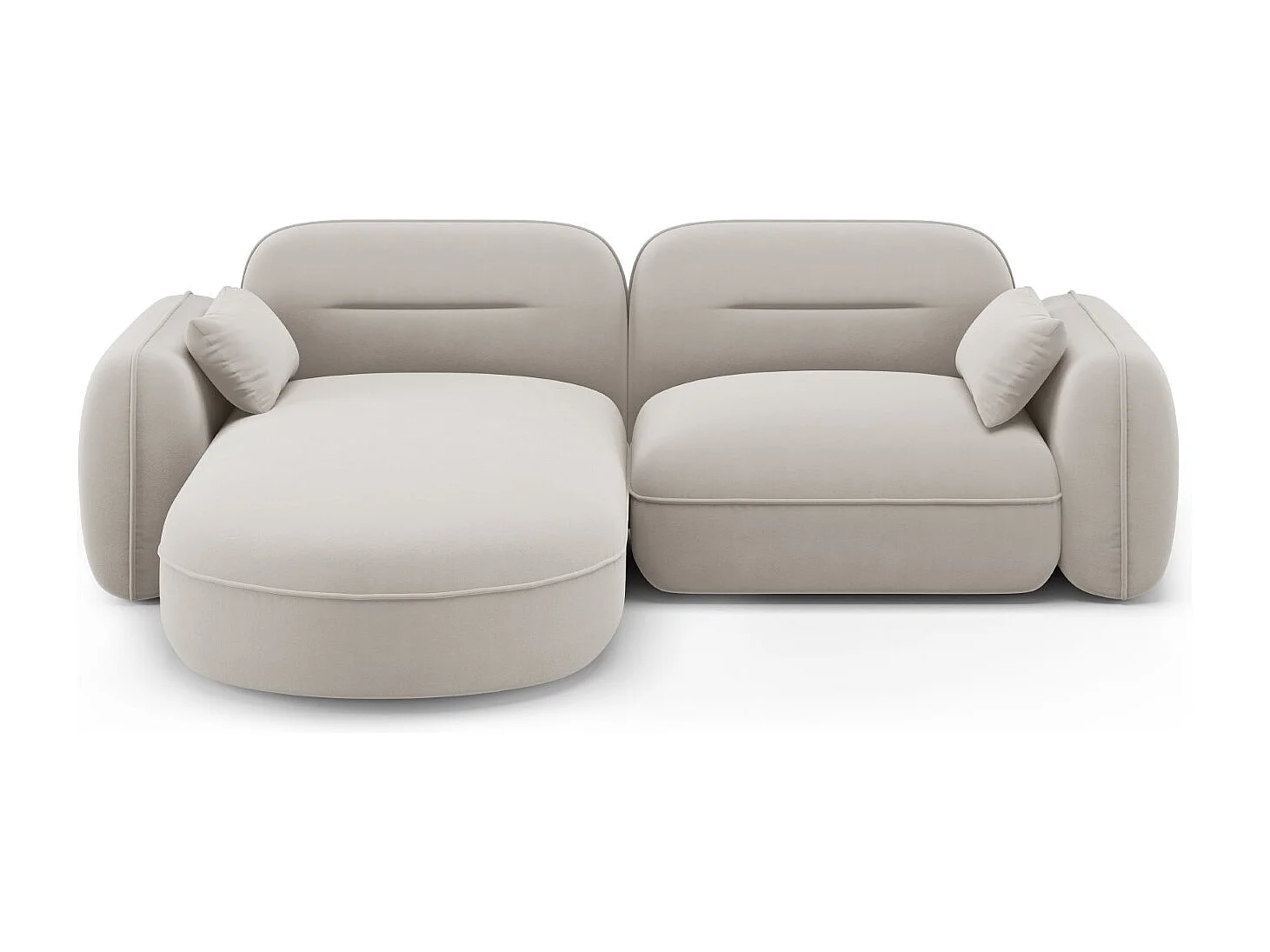 Cosmopolitan Design – Narożnik lewy panoramiczny, „Sydney” 3 miejsca welur, beż jasny – 230x165x70cm 3744009