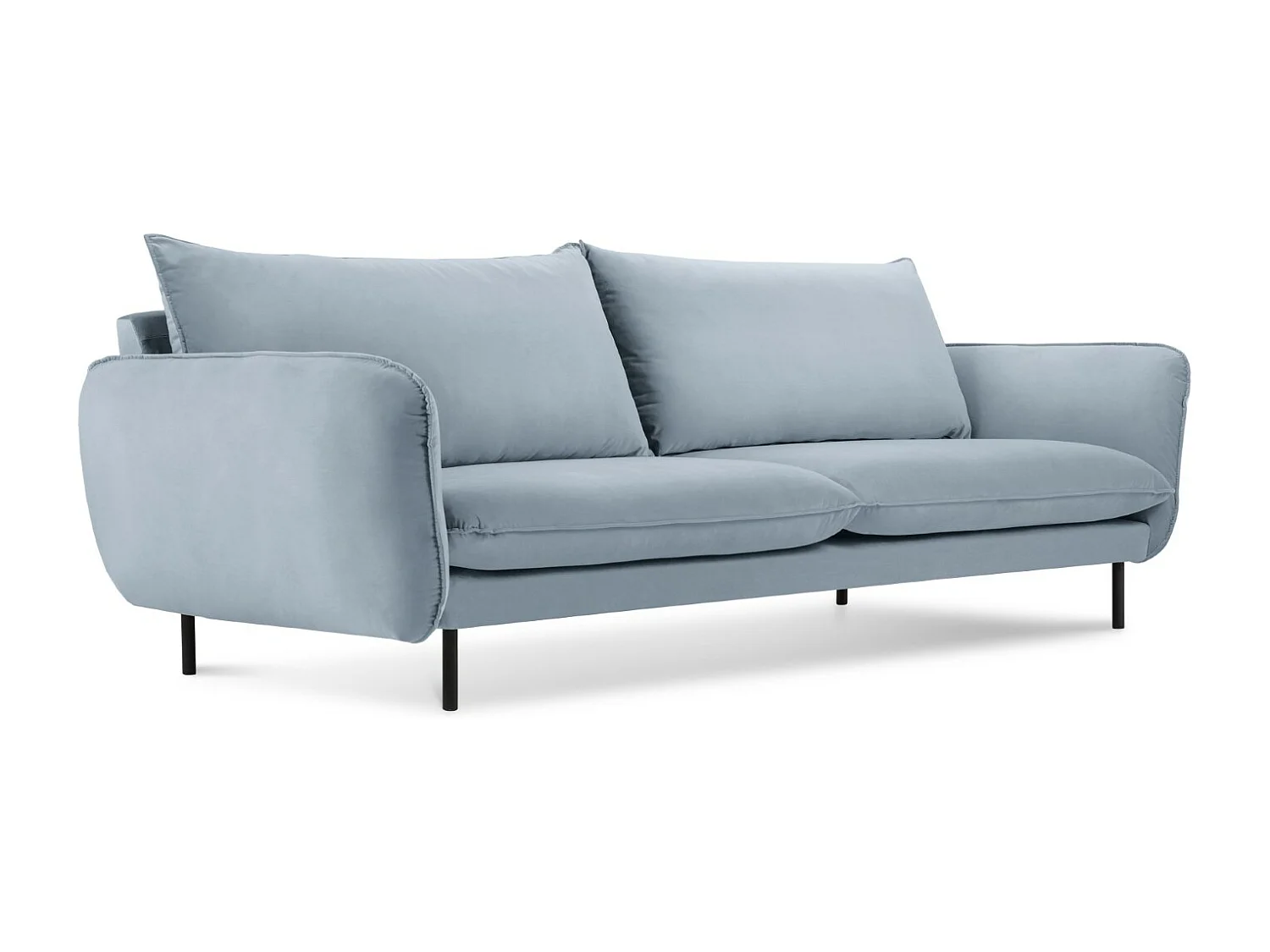 Cosmopolitan Design - Sofa, "Vienna" 4 miejsca welur, niebieski jasny - 230x92x95cm 3744054 - obrazek 1