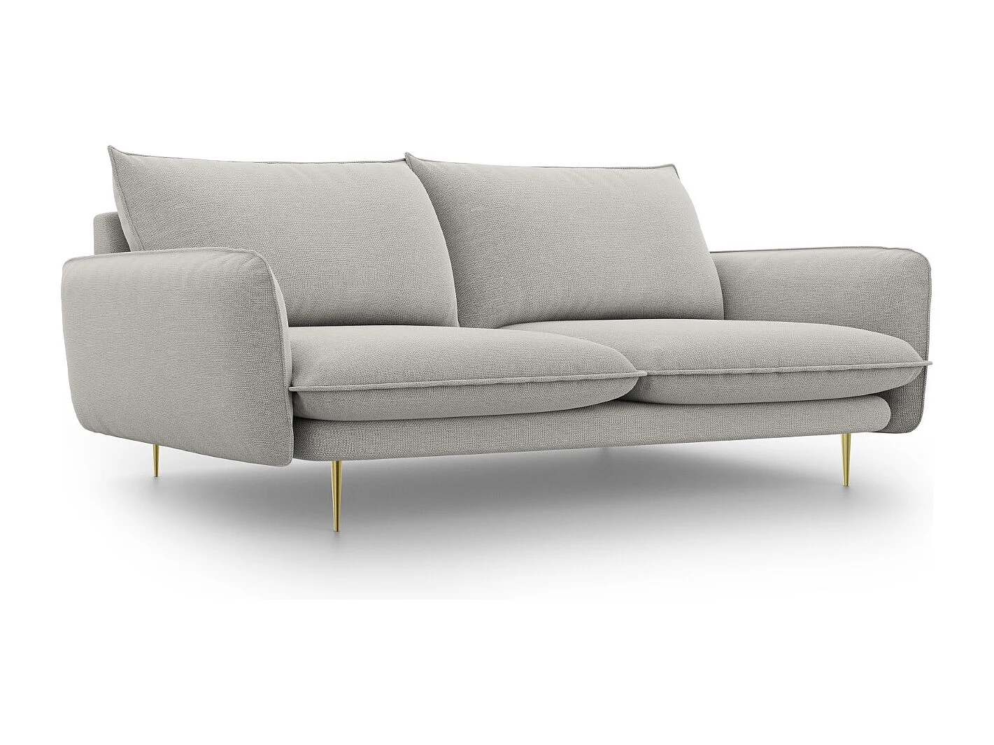 Cosmopolitan Design - Sofa, "Vienna" 3 miejsca tkanina strukturalna, szary jasny - 200x92x95cm 3744076 - obrazek 1
