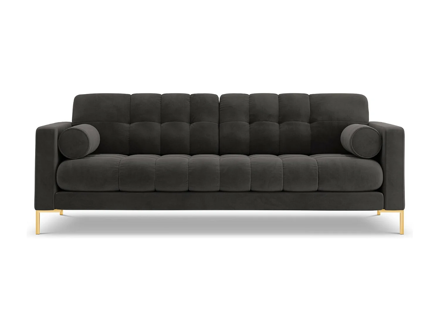 Cosmopolitan Design - Sofa, "Bali" 4 miejsca welur, szary ciemny - 217x92x75cm 3744081 - obrazek 1
